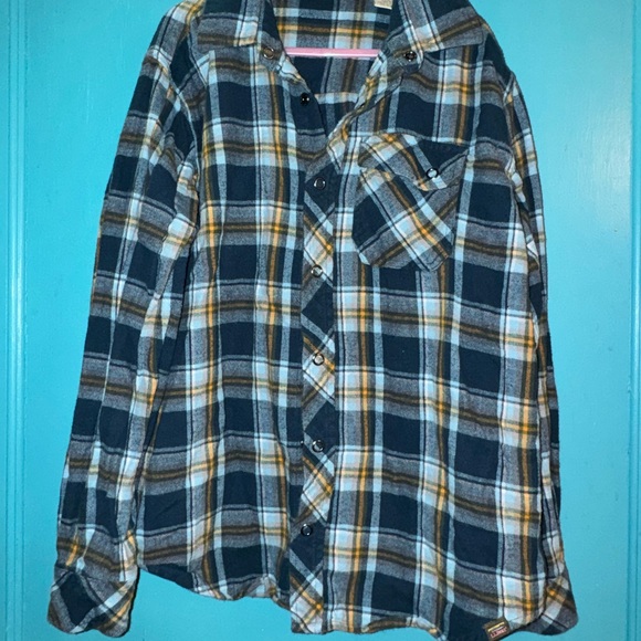 L.L. Bean Other - L.L. Bean Kids Plaid Shirt - Navy and Mustard